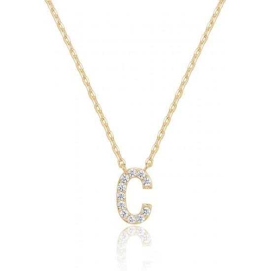 14K Gold Plated Cubic Zirconia Initial Necklace | Letter Dainty Necklaces for Women 14K Gold Plated Cubic Zirconia Initial Necklace | Letter Dainty Necklaces for Women