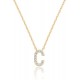 14K Gold Plated Cubic Zirconia Initial Necklace | Letter Dainty Necklaces for Women