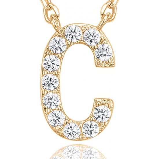 14K Gold Plated Cubic Zirconia Initial Necklace | Letter Dainty Necklaces for Women 14K Gold Plated Cubic Zirconia Initial Necklace | Letter Dainty Necklaces for Women