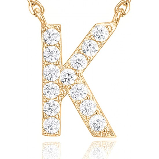 14K Gold Plated Cubic Zirconia Initial Necklace | Letter Dainty Necklaces for Women 14K Gold Plated Cubic Zirconia Initial Necklace | Letter Dainty Necklaces for Women