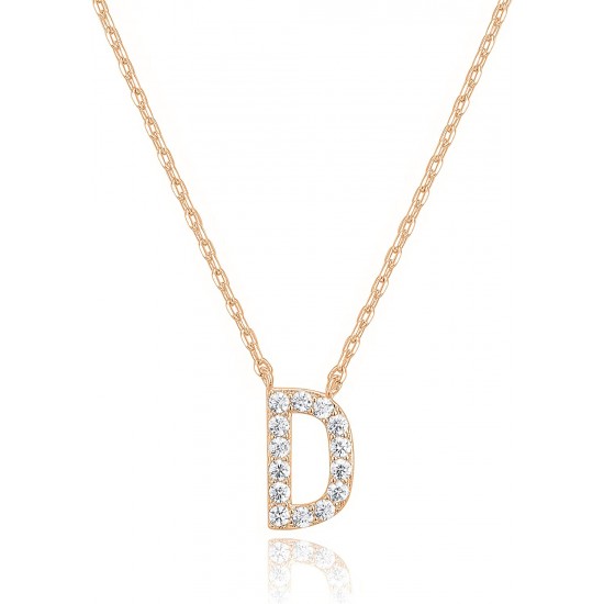 14K Gold Plated Cubic Zirconia Initial Necklace | Letter Dainty Necklaces for Women 14K Gold Plated Cubic Zirconia Initial Necklace | Letter Dainty Necklaces for Women