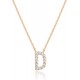 14K Gold Plated Cubic Zirconia Initial Necklace | Letter Dainty Necklaces for Women