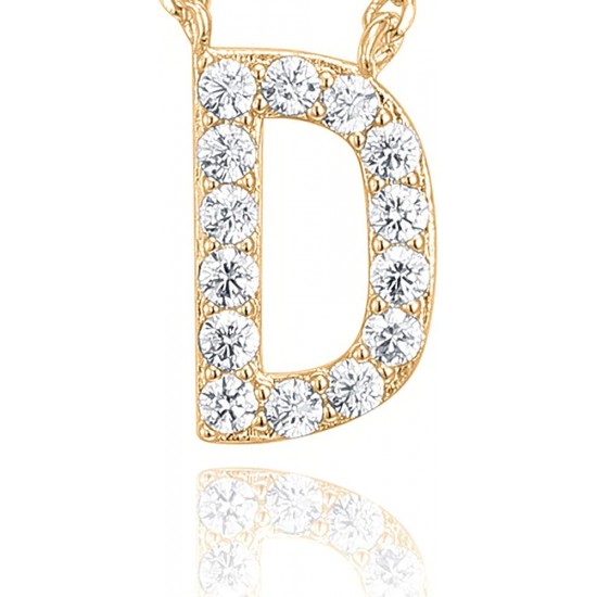 14K Gold Plated Cubic Zirconia Initial Necklace | Letter Dainty Necklaces for Women 14K Gold Plated Cubic Zirconia Initial Necklace | Letter Dainty Necklaces for Women