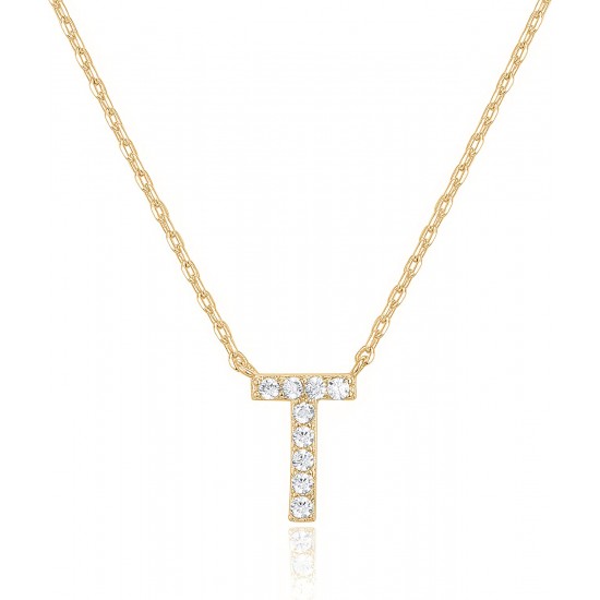 14K Gold Plated Cubic Zirconia Initial Necklace | Letter Dainty Necklaces for Women 14K Gold Plated Cubic Zirconia Initial Necklace | Letter Dainty Necklaces for Women