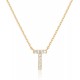 14K Gold Plated Cubic Zirconia Initial Necklace | Letter Dainty Necklaces for Women