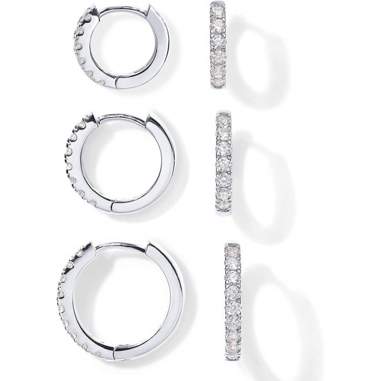 3 Pairs Small Hoop Earrings Set Mini Cartilage Helix Huggie Hoop Pack for Women Men 8mm 10mm 12mm