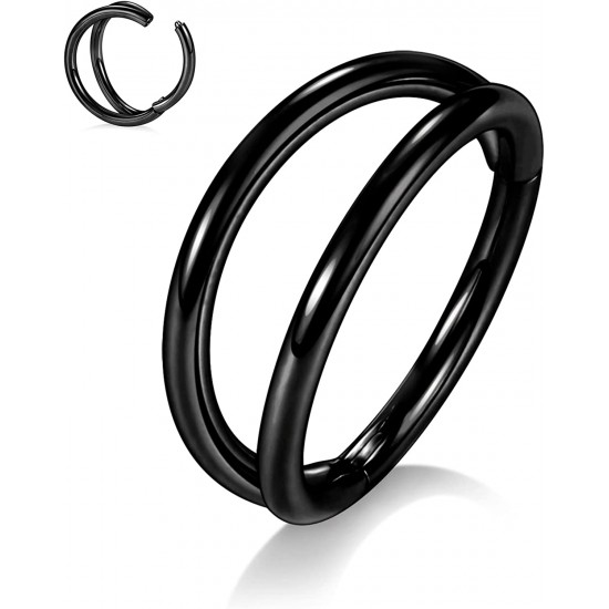 316L Surgical Steel Septum Clicker Ring Nose Ring Hoop Sleeper Hoop Earring  Nose Piercing Jewelry for Women Girls