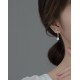 925 Sterling Silver Flower Chain Drop Earrings Hoop for Women Teen Girls Huggie Hoop Dangle Earrings Chain