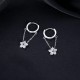 925 Sterling Silver Flower Chain Drop Earrings Hoop for Women Teen Girls Huggie Hoop Dangle Earrings Chain