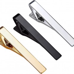 3 Pack Tie Clips for Men, Classic Tie Clip Silver Gold Black Necktie Tie Bar Pinch Clips Suitable for Wedding Anniversary Business 3 Pack Tie Clips for Men, Classic Tie Clip Silver Gold Black Necktie Tie Bar Pinch Clips Suitable for Wedding Anniversary Business