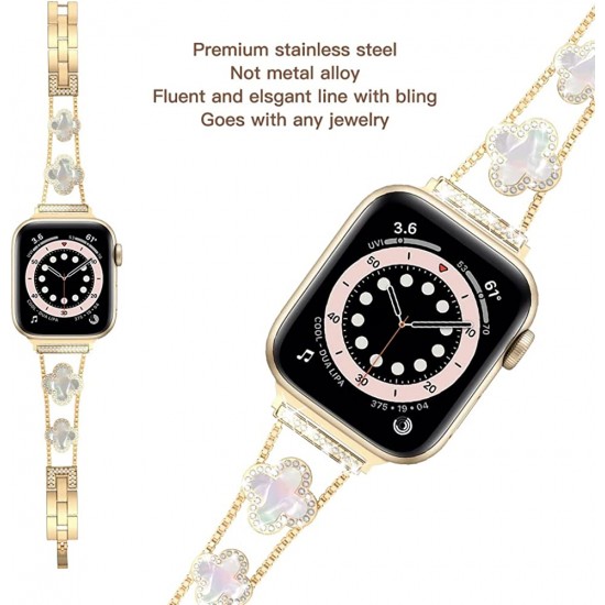 Cute Luxury Metal Zirconic Slim Glitter Watch Band For Apple Watch 38mm 40mm 42mm 44mm 41mm 45mm 49mm for Women Bling