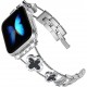 Cute Luxury Metal Zirconic Slim Glitter Watch Band For Apple Watch 38mm 40mm 42mm 44mm 41mm 45mm 49mm for Women Bling