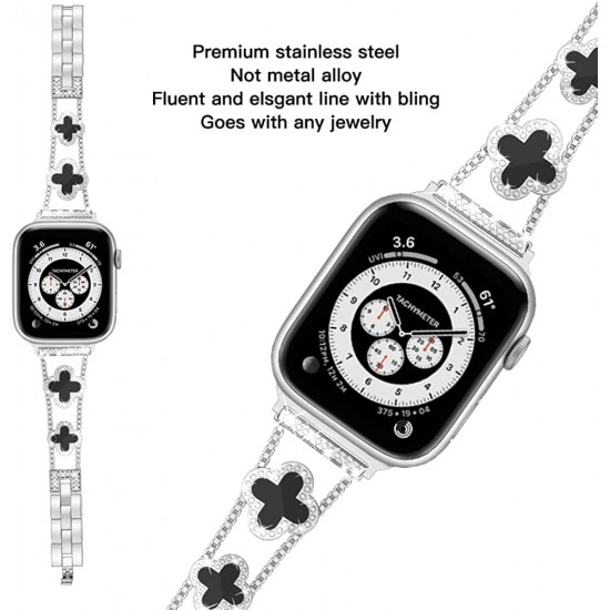 Cute Luxury Metal Zirconic Slim Glitter Watch Band For Apple Watch 38mm 40mm 42mm 44mm 41mm 45mm 49mm for Women Bling