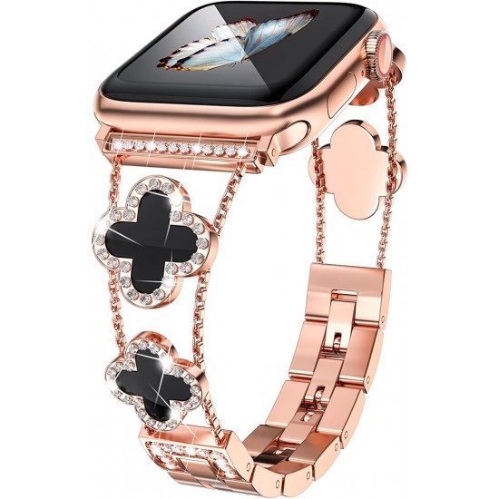 Cute Luxury Metal Zirconic Diamond Slim Glitter Watch Band for Apple Watch 38mm 40mm 42mm 44mm,Women Bling Band for iWatch