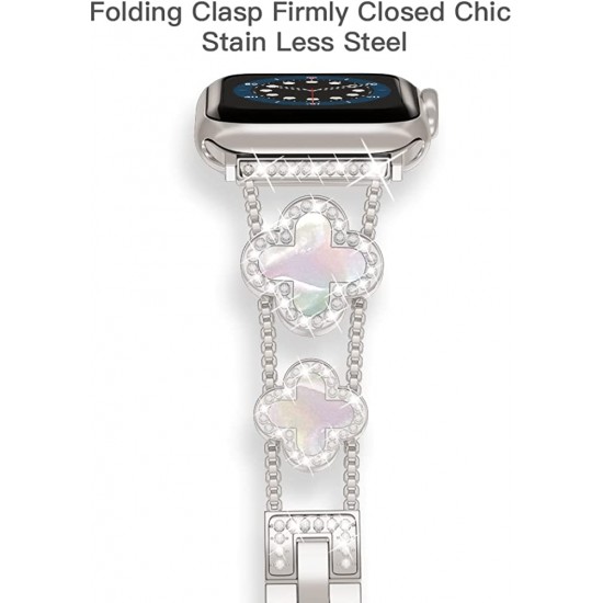 Cute Luxury Metal Zirconic Diamond Slim Glitter Watch Band for Apple Watch 38mm 40mm 42mm 44mm,Women Bling Band for iWatch