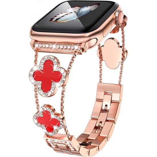 Cute Luxury Metal Zirconic Slim Glitter Watch Band For Apple Watch 38mm 40mm 42mm 44mm 41mm 45mm 49mm for Women Bling