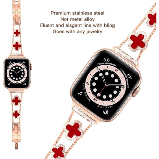 Cute Luxury Metal Zirconic Slim Glitter Watch Band For Apple Watch 38mm 40mm 42mm 44mm 41mm 45mm 49mm for Women Bling