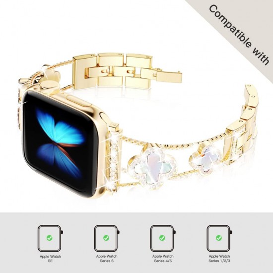 Cute Luxury Metal Zirconic Slim Glitter Watch Band For Apple Watch 38mm 40mm 42mm 44mm 41mm 45mm 49mm for Women Bling