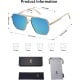 Retro Oversized Square Polarized Sunglasses for Women Men Vintage Shades UV400 Classic Large Metal Sun Glasses