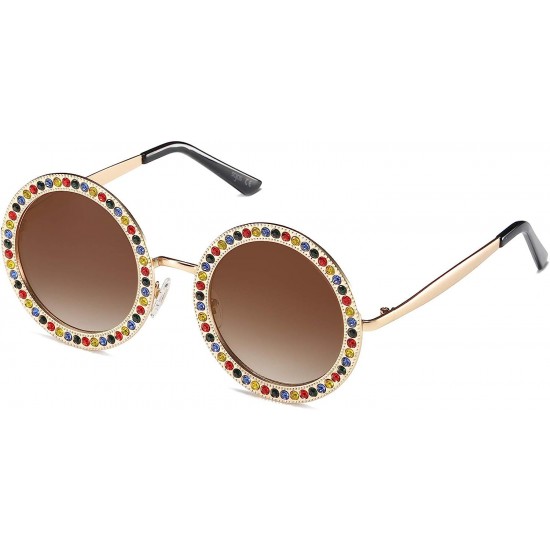 Shining Oversized Round Rhinestone Sunglasses