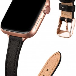 Slim Leather Bands for Apple Watch 38mm 40mm 41mm 42mm 44mm 45mm 49mm, Leather Watch Thin Wristband for iWatch Ultra SE Series 8/7/6/5/4/3/2/1 Slim Leather Bands for Apple Watch 38mm 40mm 41mm 42mm 44mm 45mm 49mm, Leather Watch Thin Wristband for iWatch Ultra SE Series 8/7/6/5/4/3/2/1