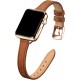 Slim Leather Bands for Apple Watch 38mm 40mm 41mm 42mm 44mm 45mm 49mm, Leather Watch Thin Wristband for iWatch Ultra SE Series 8/7/6/5/4/3/2/1