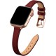 Slim Leather Bands for Apple Watch 38mm 40mm 41mm 42mm 44mm 45mm 49mm, Leather Watch Thin Wristband for iWatch Ultra SE Series 8/7/6/5/4/3/2/1