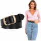 Fashion Womens Genuine Leather Belt, Cowhide Waist Belt with Pin Buckle for Jeans Pants