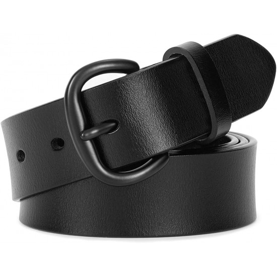 Fashion Womens Genuine Leather Belt, Cowhide Waist Belt with Pin Buckle for Jeans Pants
