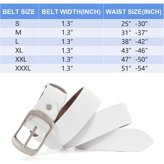 Fashion Womens Genuine Leather Belt, Cowhide Waist Belt with Pin Buckle for Jeans Pants