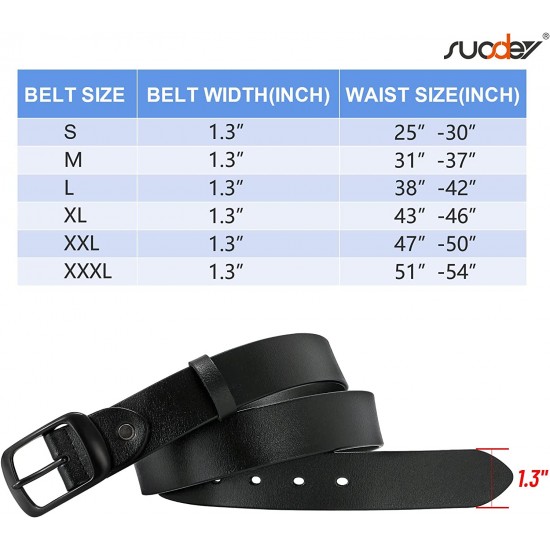 Fashion Womens Genuine Leather Belt, Cowhide Waist Belt with Pin Buckle for Jeans Pants