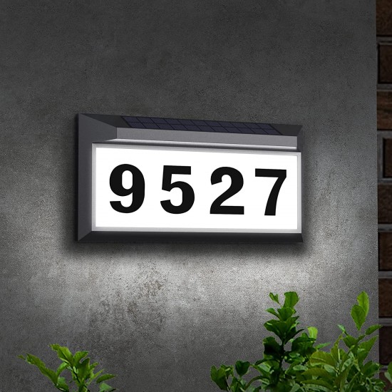 Solar Address Sign Lighted Address Numbers Outdoor Waterproof Illuminated LED Address Plaque House Numbers for Outside Solar Address Sign Lighted Address Numbers Outdoor Waterproof Illuminated LED Address Plaque House Numbers for Outside