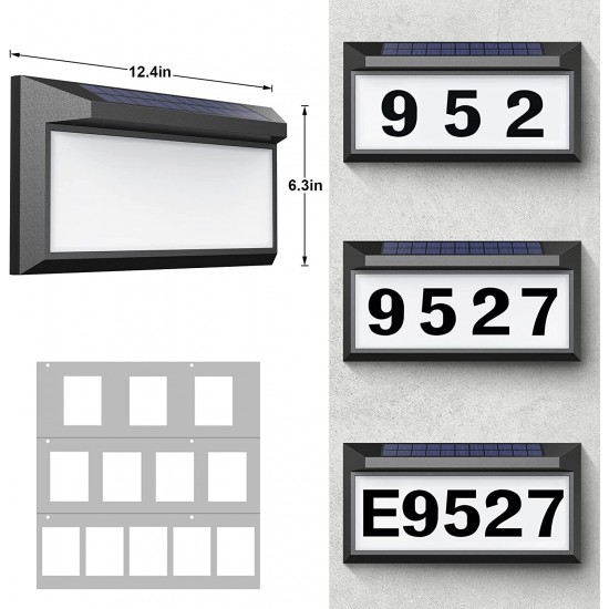 Solar Address Sign Lighted Address Numbers Outdoor Waterproof Illuminated LED Address Plaque House Numbers for Outside Solar Address Sign Lighted Address Numbers Outdoor Waterproof Illuminated LED Address Plaque House Numbers for Outside
