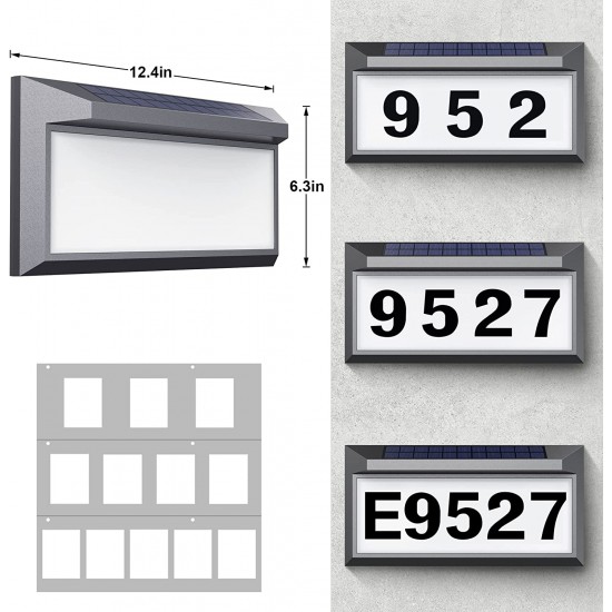 Solar Address Sign Lighted Address Numbers Outdoor Waterproof Illuminated LED Address Plaque House Numbers for Outside Solar Address Sign Lighted Address Numbers Outdoor Waterproof Illuminated LED Address Plaque House Numbers for Outside
