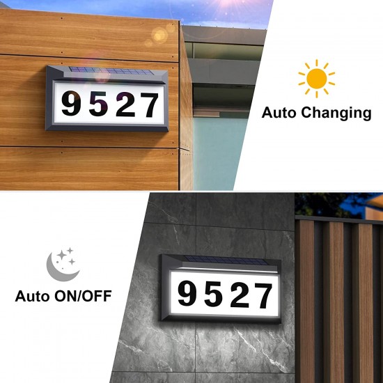 Solar Address Sign Lighted Address Numbers Outdoor Waterproof Illuminated LED Address Plaque House Numbers for Outside Solar Address Sign Lighted Address Numbers Outdoor Waterproof Illuminated LED Address Plaque House Numbers for Outside