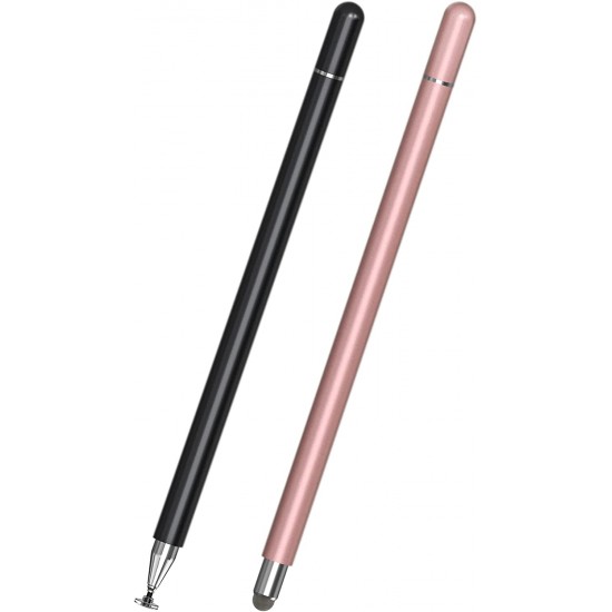 Stylus Pen for Touch Screens, 2-in-1 Tablet Pen, iPad Pen Apple Pen for Apple/iPad/iPhone/Tablets/iOS/Android/Samsung/Microsoft/Surface All Capacitive Touch Screens