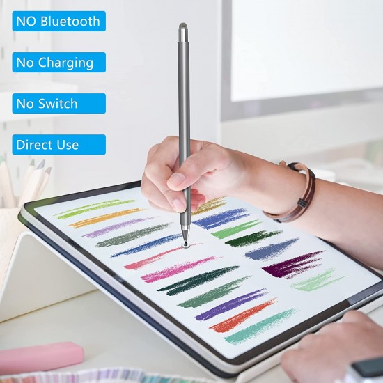 Stylus Pen for Touch Screens, 2-in-1 Tablet Pen, iPad Pen Apple Pen for Apple/iPad/iPhone/Tablets/iOS/Android/Samsung/Microsoft/Surface All Capacitive Touch Screens