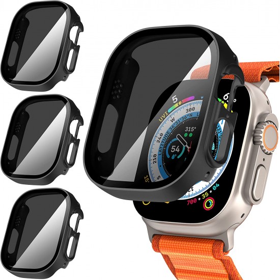 3 Pack Privacy Screen Protector Case for Apple Watch Ultra SE Series 8 7 6 5 4 3 2 1, Anti-Peeping Ultra-Thin Tempered Glass Case Cover for iWatch 49mm 45mm 44mm 41mm 40mm 42mm 3 Pack Privacy Screen Protector Case for Apple Watch Ultra SE Series 8 7 6 5 4 3 2 1, Anti-Peeping Ultra-Thin Tempered Glass Case Cover for iWatch 49mm 45mm 44mm 41mm 40mm 42mm
