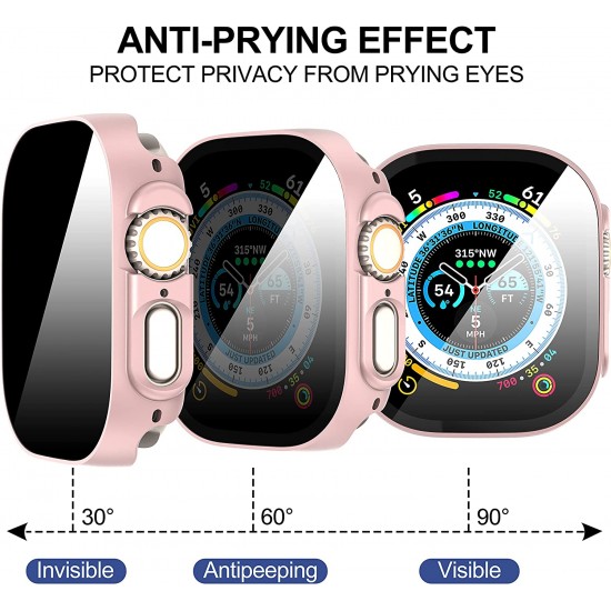 3 Pack Privacy Screen Protector Case for Apple Watch Ultra SE Series 8 7 6 5 4 3 2 1, Anti-Peeping Ultra-Thin Tempered Glass Case Cover for iWatch 49mm 45mm 44mm 41mm 40mm 42mm 3 Pack Privacy Screen Protector Case for Apple Watch Ultra SE Series 8 7 6 5 4 3 2 1, Anti-Peeping Ultra-Thin Tempered Glass Case Cover for iWatch 49mm 45mm 44mm 41mm 40mm 42mm