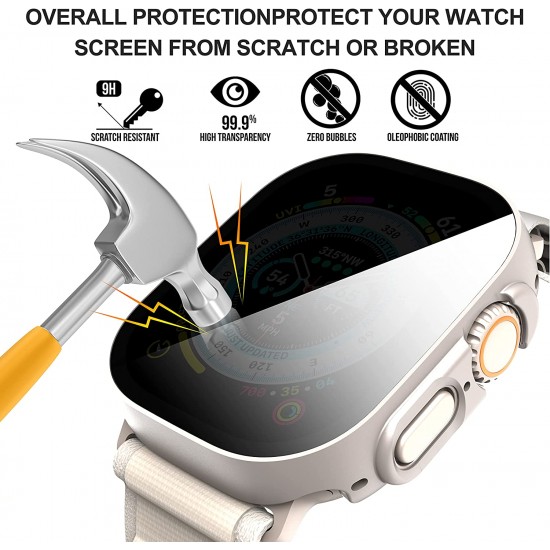 3 Pack Privacy Screen Protector Case for Apple Watch Ultra SE Series 8 7 6 5 4 3 2 1, Anti-Peeping Ultra-Thin Tempered Glass Case Cover for iWatch 49mm 45mm 44mm 41mm 40mm 42mm 3 Pack Privacy Screen Protector Case for Apple Watch Ultra SE Series 8 7 6 5 4 3 2 1, Anti-Peeping Ultra-Thin Tempered Glass Case Cover for iWatch 49mm 45mm 44mm 41mm 40mm 42mm