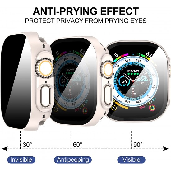 3 Pack Privacy Screen Protector Case for Apple Watch Ultra SE Series 8 7 6 5 4 3 2 1, Anti-Peeping Ultra-Thin Tempered Glass Case Cover for iWatch 49mm 45mm 44mm 41mm 40mm 42mm 3 Pack Privacy Screen Protector Case for Apple Watch Ultra SE Series 8 7 6 5 4 3 2 1, Anti-Peeping Ultra-Thin Tempered Glass Case Cover for iWatch 49mm 45mm 44mm 41mm 40mm 42mm