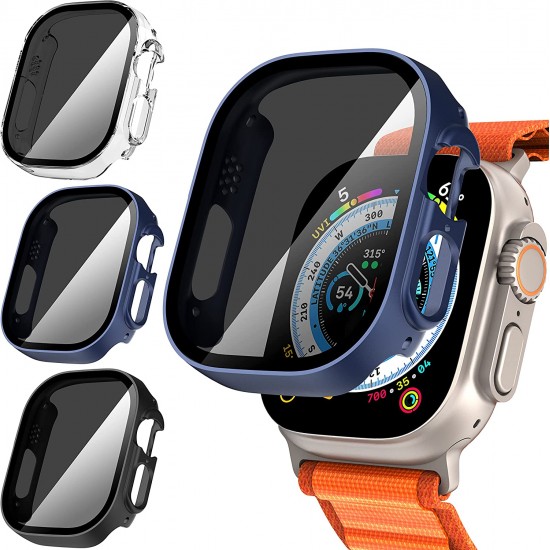 3 Pack Privacy Screen Protector Case for Apple Watch Ultra SE Series 8 7 6 5 4 3 2 1, Anti-Peeping Ultra-Thin Tempered Glass Case Cover for iWatch 49mm 45mm 44mm 41mm 40mm 42mm 3 Pack Privacy Screen Protector Case for Apple Watch Ultra SE Series 8 7 6 5 4 3 2 1, Anti-Peeping Ultra-Thin Tempered Glass Case Cover for iWatch 49mm 45mm 44mm 41mm 40mm 42mm