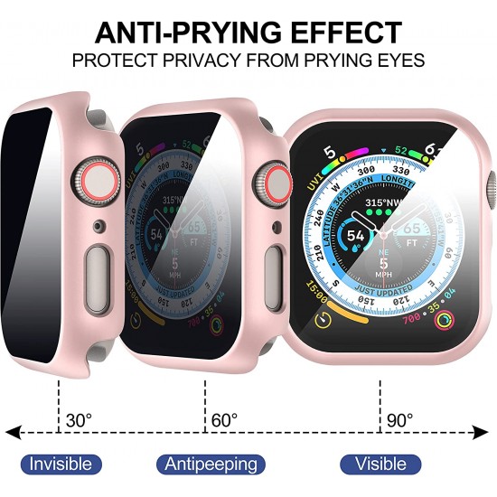 3 Pack Privacy Screen Protector Case for Apple Watch Ultra SE Series 8 7 6 5 4 3 2 1, Anti-Peeping Ultra-Thin Tempered Glass Case Cover for iWatch 49mm 45mm 44mm 41mm 40mm 42mm 3 Pack Privacy Screen Protector Case for Apple Watch Ultra SE Series 8 7 6 5 4 3 2 1, Anti-Peeping Ultra-Thin Tempered Glass Case Cover for iWatch 49mm 45mm 44mm 41mm 40mm 42mm