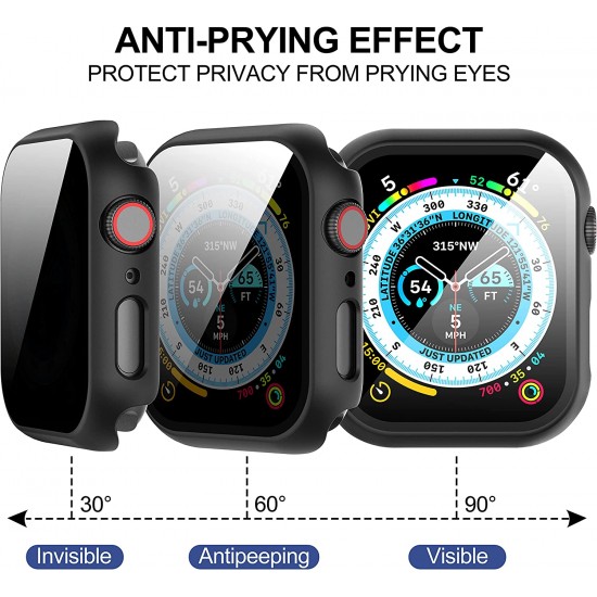 3 Pack Privacy Screen Protector Case for Apple Watch Ultra SE Series 8 7 6 5 4 3 2 1, Anti-Peeping Ultra-Thin Tempered Glass Case Cover for iWatch 49mm 45mm 44mm 41mm 40mm 42mm 3 Pack Privacy Screen Protector Case for Apple Watch Ultra SE Series 8 7 6 5 4 3 2 1, Anti-Peeping Ultra-Thin Tempered Glass Case Cover for iWatch 49mm 45mm 44mm 41mm 40mm 42mm