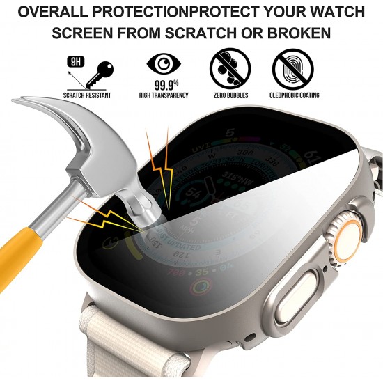 3 Pack Privacy Screen Protector Case for Apple Watch Ultra SE Series 8 7 6 5 4 3 2 1, Anti-Peeping Ultra-Thin Tempered Glass Case Cover for iWatch 49mm 45mm 44mm 41mm 40mm 42mm 3 Pack Privacy Screen Protector Case for Apple Watch Ultra SE Series 8 7 6 5 4 3 2 1, Anti-Peeping Ultra-Thin Tempered Glass Case Cover for iWatch 49mm 45mm 44mm 41mm 40mm 42mm