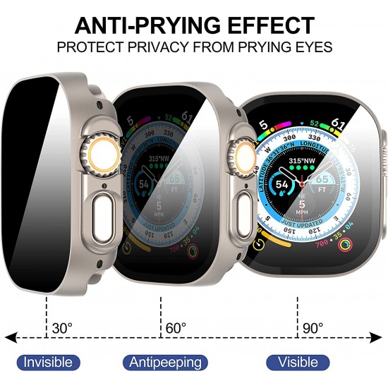 3 Pack Privacy Screen Protector Case for Apple Watch Ultra SE Series 8 7 6 5 4 3 2 1, Anti-Peeping Ultra-Thin Tempered Glass Case Cover for iWatch 49mm 45mm 44mm 41mm 40mm 42mm 3 Pack Privacy Screen Protector Case for Apple Watch Ultra SE Series 8 7 6 5 4 3 2 1, Anti-Peeping Ultra-Thin Tempered Glass Case Cover for iWatch 49mm 45mm 44mm 41mm 40mm 42mm