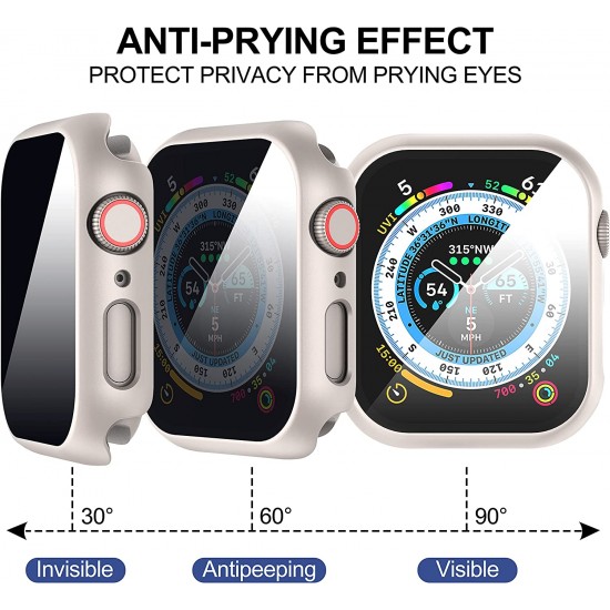 3 Pack Privacy Screen Protector Case for Apple Watch Ultra SE Series 8 7 6 5 4 3 2 1, Anti-Peeping Ultra-Thin Tempered Glass Case Cover for iWatch 49mm 45mm 44mm 41mm 40mm 42mm 3 Pack Privacy Screen Protector Case for Apple Watch Ultra SE Series 8 7 6 5 4 3 2 1, Anti-Peeping Ultra-Thin Tempered Glass Case Cover for iWatch 49mm 45mm 44mm 41mm 40mm 42mm