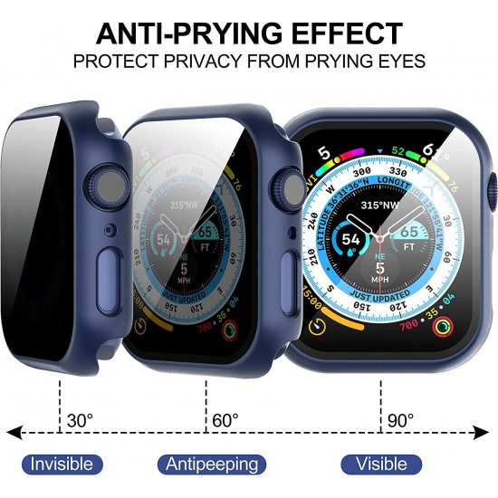 3 Pack Privacy Screen Protector Case for Apple Watch Ultra SE Series 8 7 6 5 4 3 2 1, Anti-Peeping Ultra-Thin Tempered Glass Case Cover for iWatch 49mm 45mm 44mm 41mm 40mm 42mm 3 Pack Privacy Screen Protector Case for Apple Watch Ultra SE Series 8 7 6 5 4 3 2 1, Anti-Peeping Ultra-Thin Tempered Glass Case Cover for iWatch 49mm 45mm 44mm 41mm 40mm 42mm