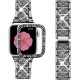 Compatible with Apple Watch Band 38mm + Case, Women Jewelry Bling Diamond Metal Strap & 2 Pack Bumper Frame Screen Protector for iWatch Series 3/2/1(Silver/38mm)