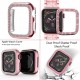 Compatible with Apple Watch Band 38mm + Case, Women Jewelry Bling Diamond Metal Strap & 2 Pack Bumper Frame Screen Protector for iWatch Series 3/2/1(Silver/38mm)